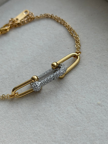 PULSERA ESLABONES CON CRISTAL