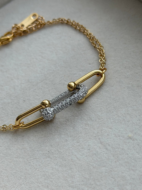 PULSERA ESLABONES CON CRISTAL
