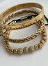 TRÍO PULSERAS DORADAS BOLITAS