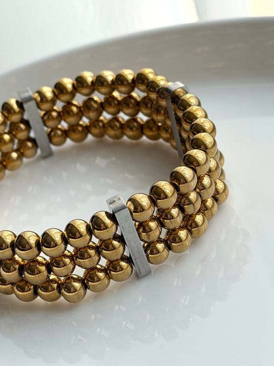 PULSERA TRIPLE BOLITAS