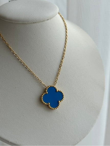 COLLAR TRÉBOL AZUL