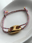 PULSERA ESLABÓN HILO ROSA