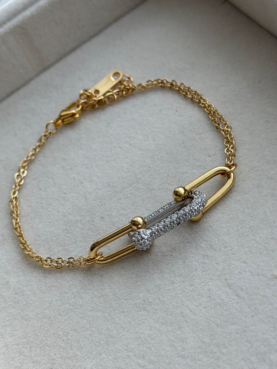 PULSERA ESLABONES CON CRISTAL