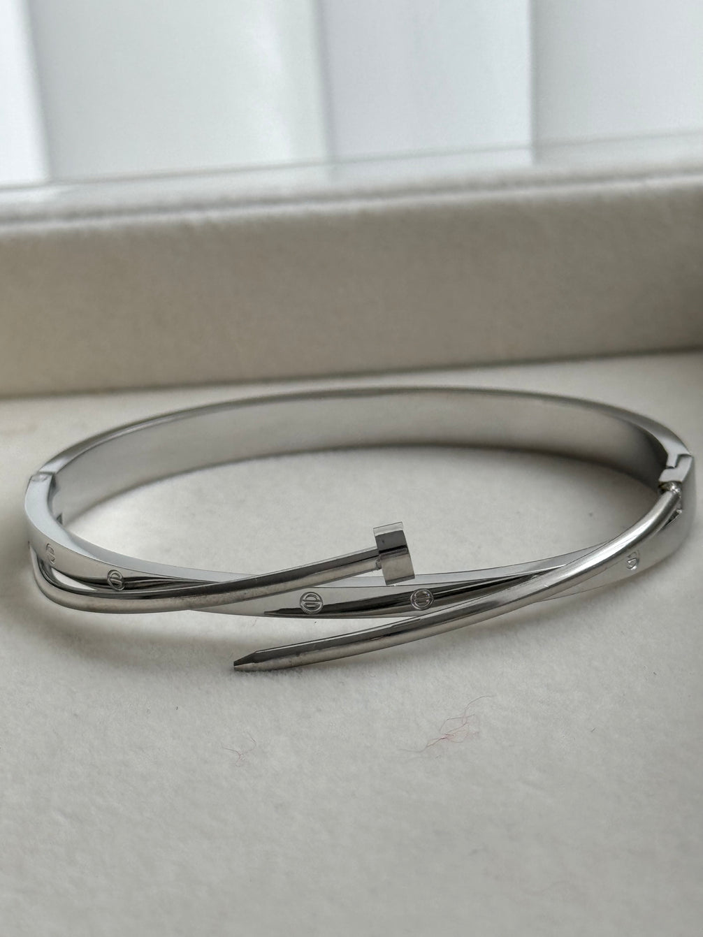 BRAZALETE DÚO CLAVO Y TORNILLO CON ZIRCONIA