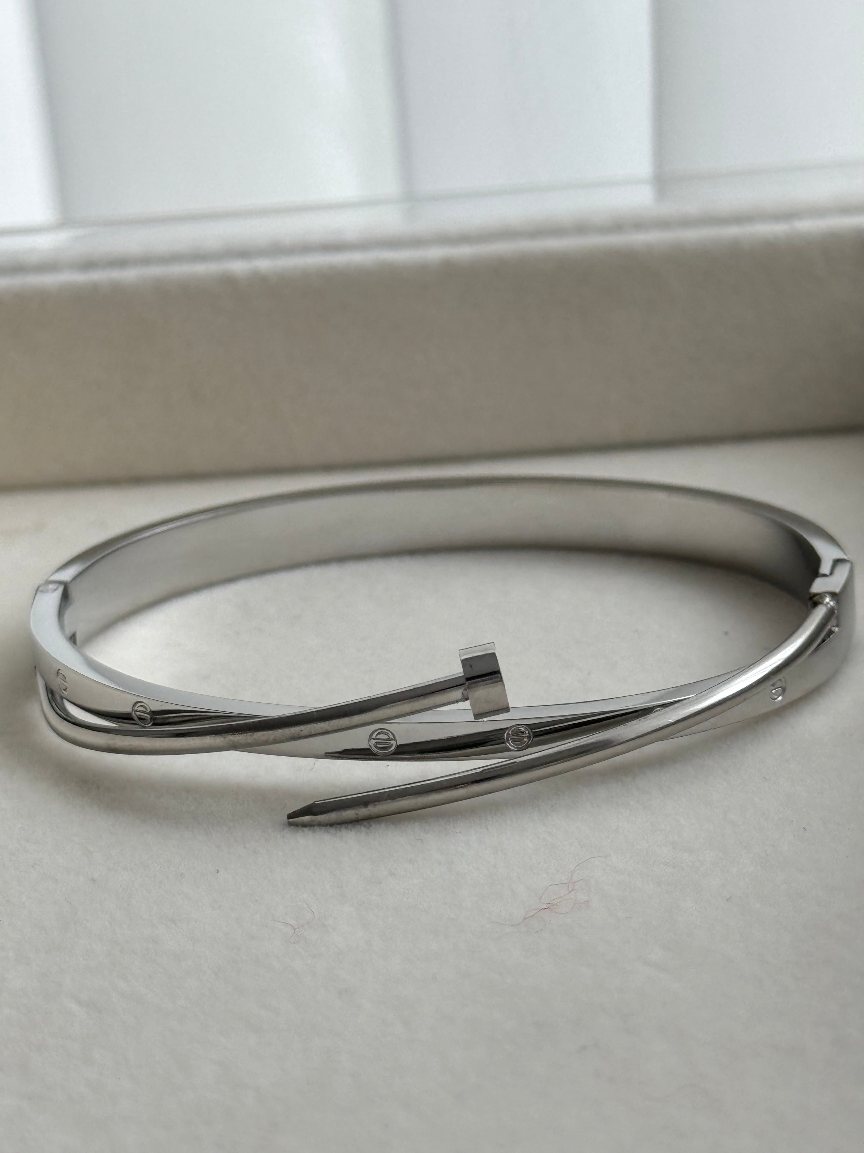 BRAZALETE DÚO CLAVO Y TORNILLO CON ZIRCONIA