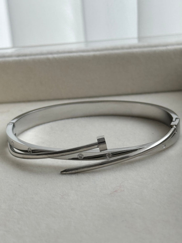 BRAZALETE DÚO CLAVO Y TORNILLO CON ZIRCONIA