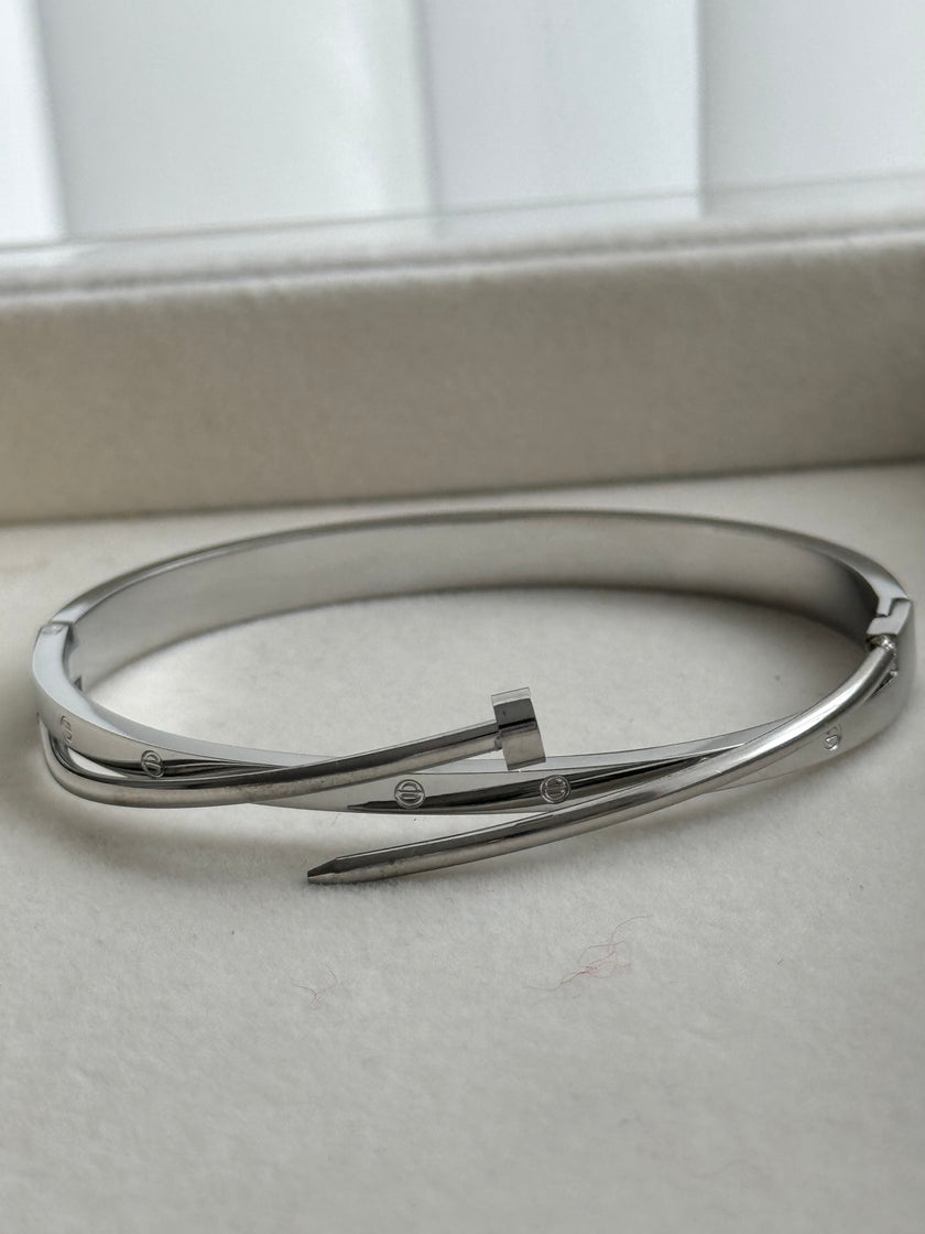 BRAZALETE DÚO CLAVO Y TORNILLO CON ZIRCONIA