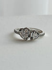 ANILLO DOBLE CORAZON BLANCO