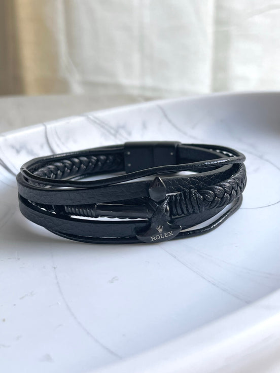PULSERA ANCLA NEGRA