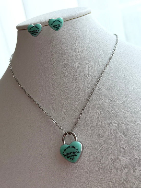 SET CORAZÓN AZUL