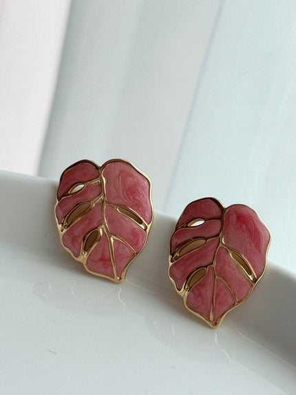 ARETE HOJA ROSA