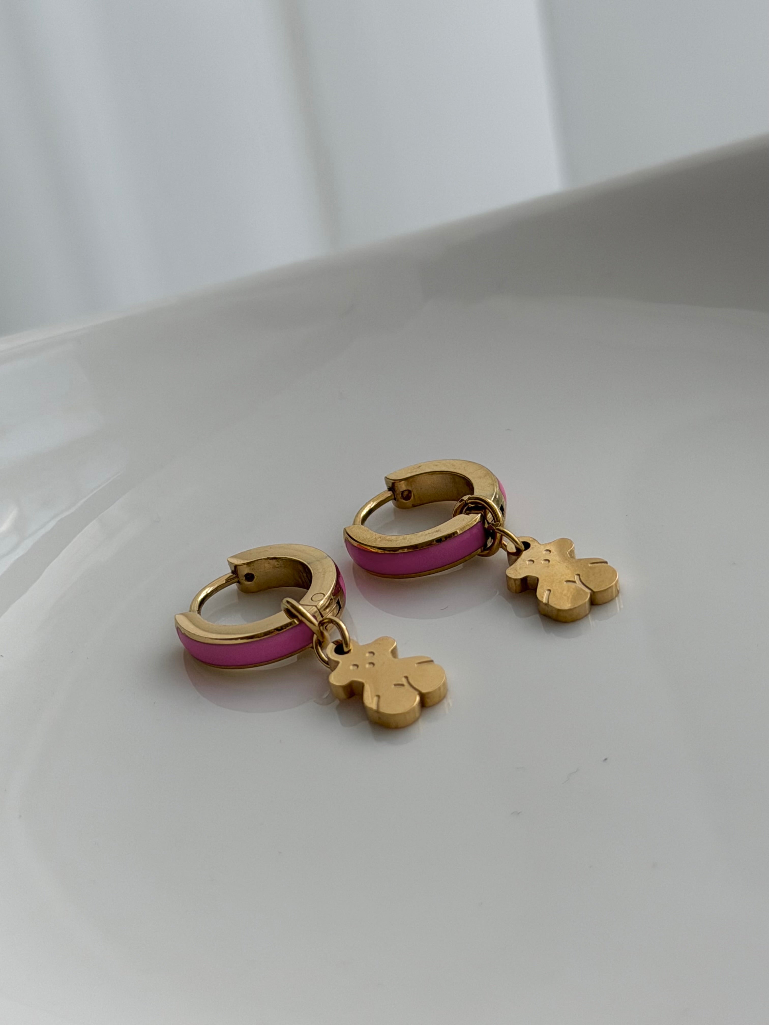 ARRACADA ROSA OSITO