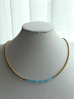 COLLAR BOLITAS CON CRISTAL AZUL