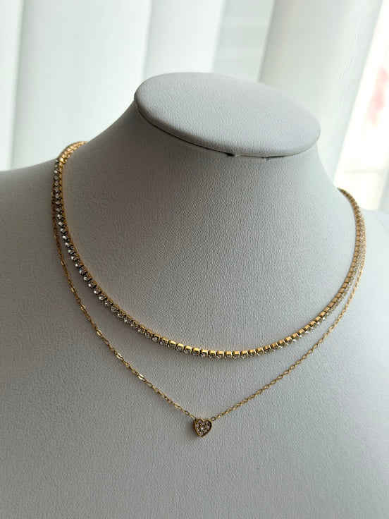 COLLAR DOBLE DIJE CORAZON