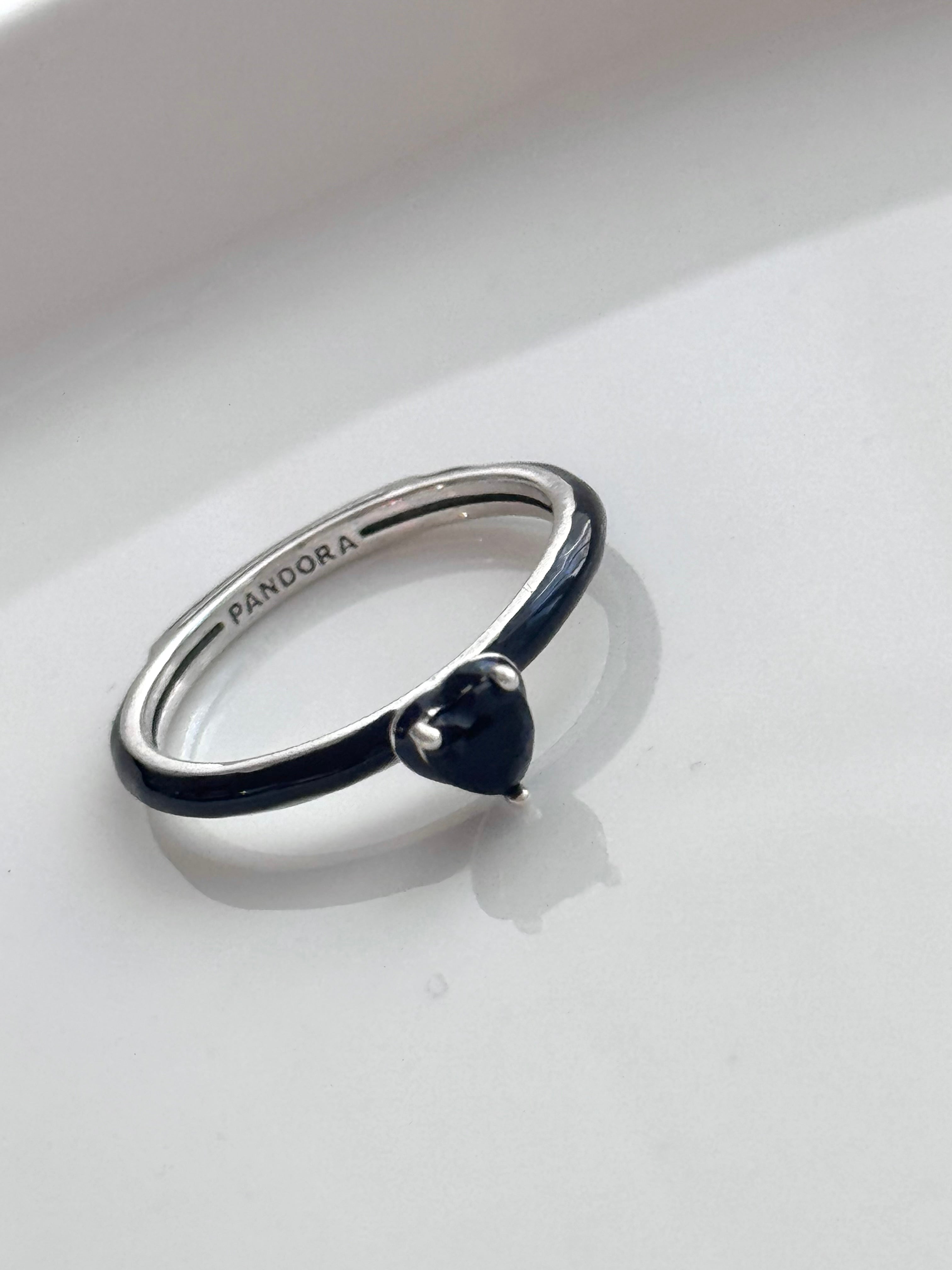 ANILLO CORAZÓN NEGRO
