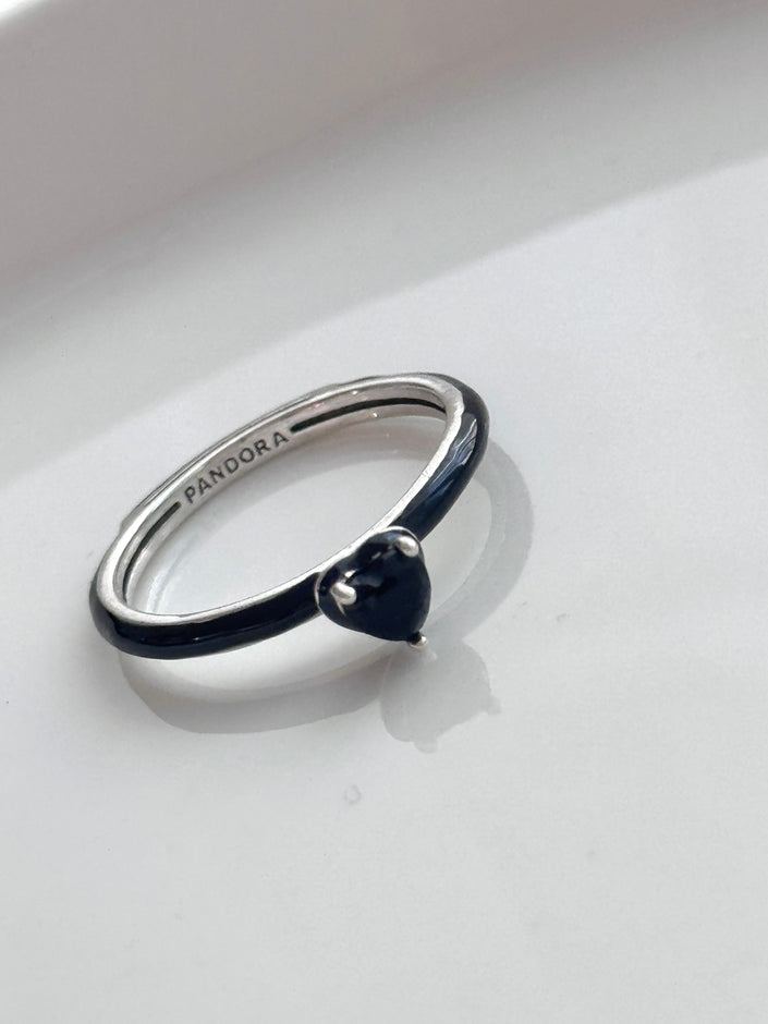 ANILLO CORAZÓN NEGRO