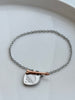 PULSERA DELGADA BROCHE CORAZON CON FLECHA