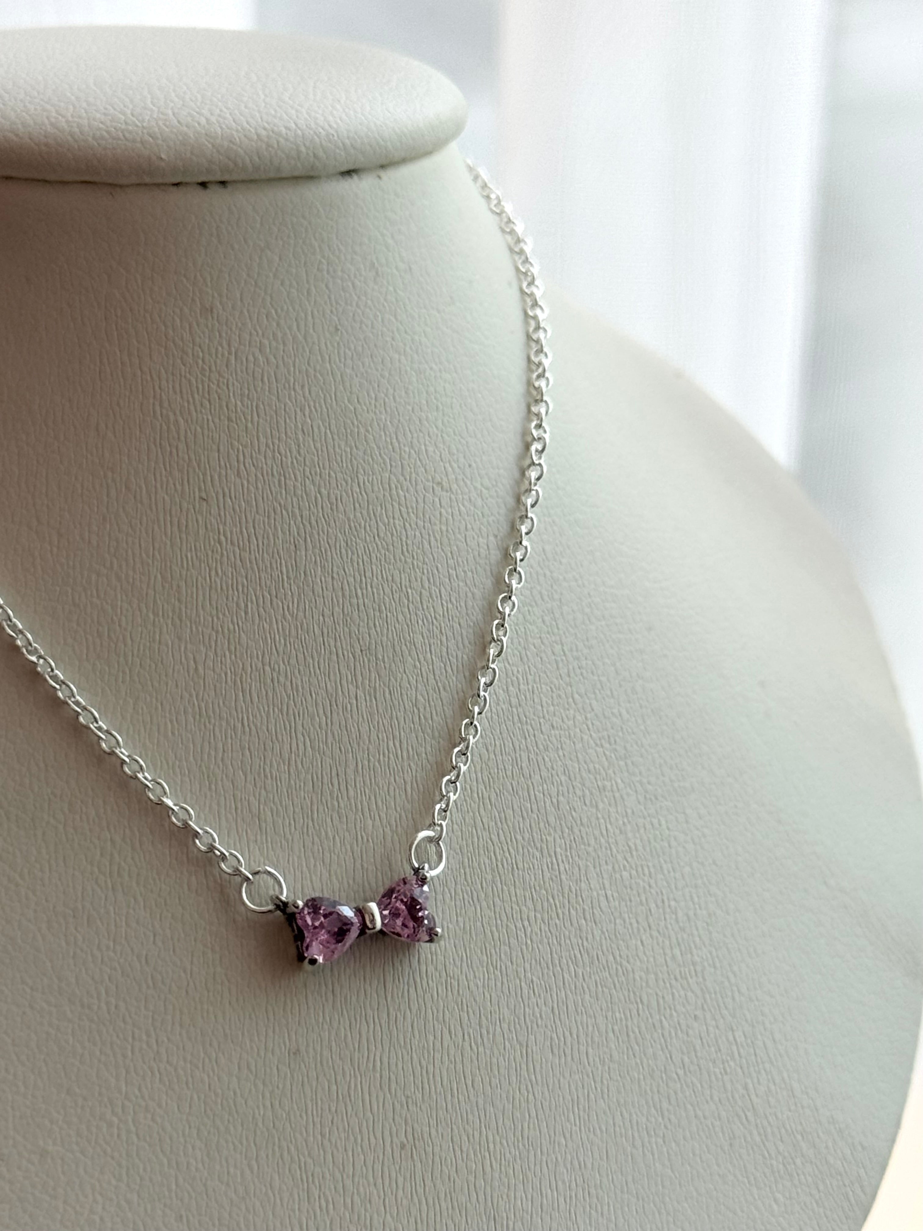 COLLAR MOÑO ROSA