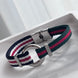 PULSERA TELA PLACA REDONDA GG