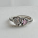 ANILLO DOBLE CORAZON ROSA