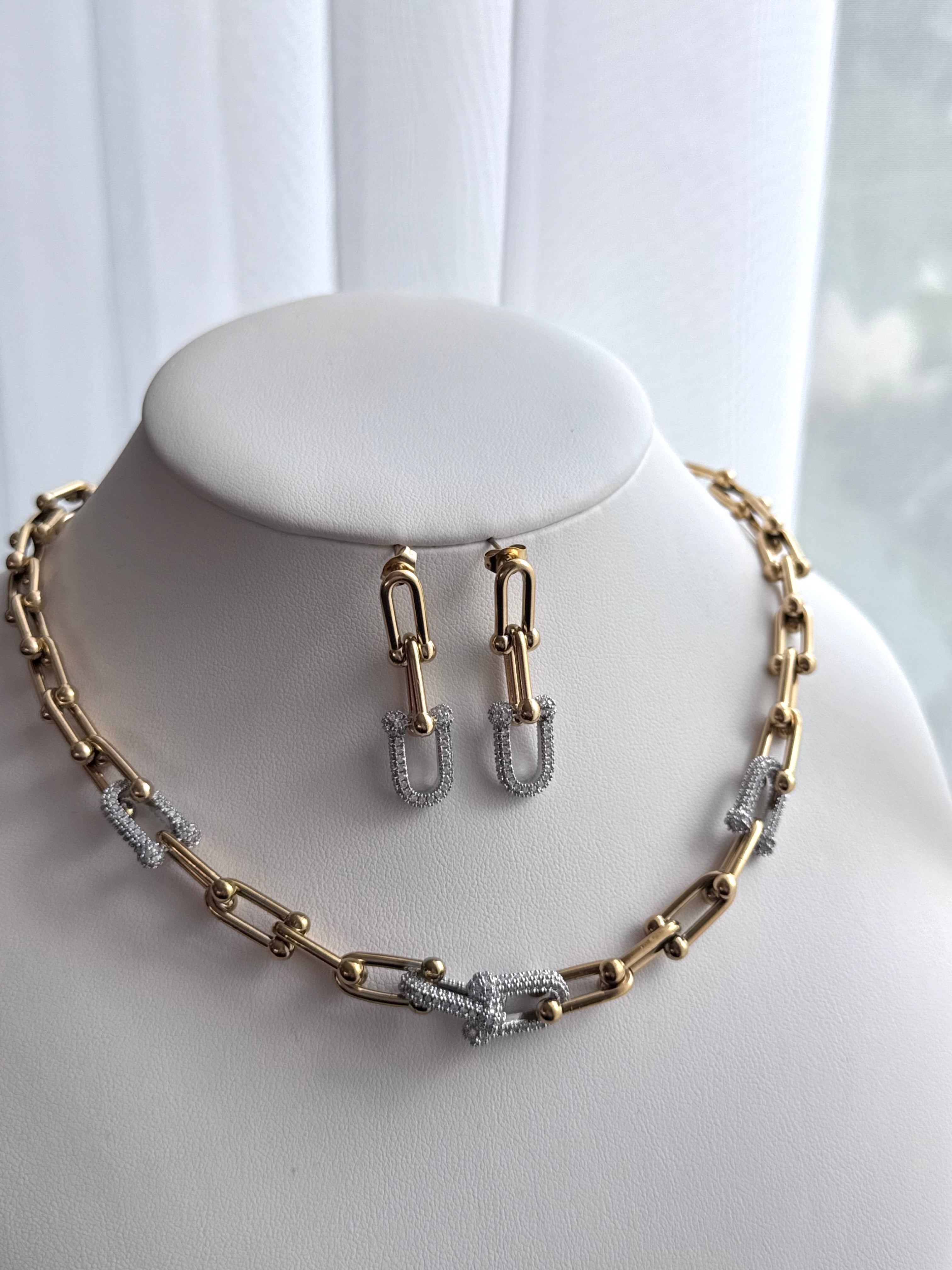 SET COMPLETO ESLABONES CON CRISTAL