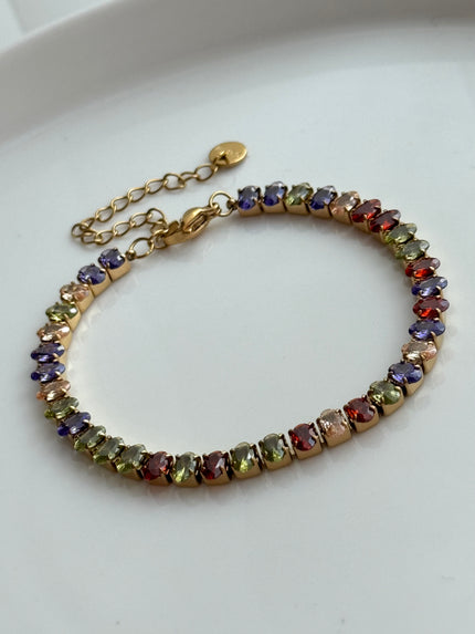 PULSERA TENNIS OVAL COLORES