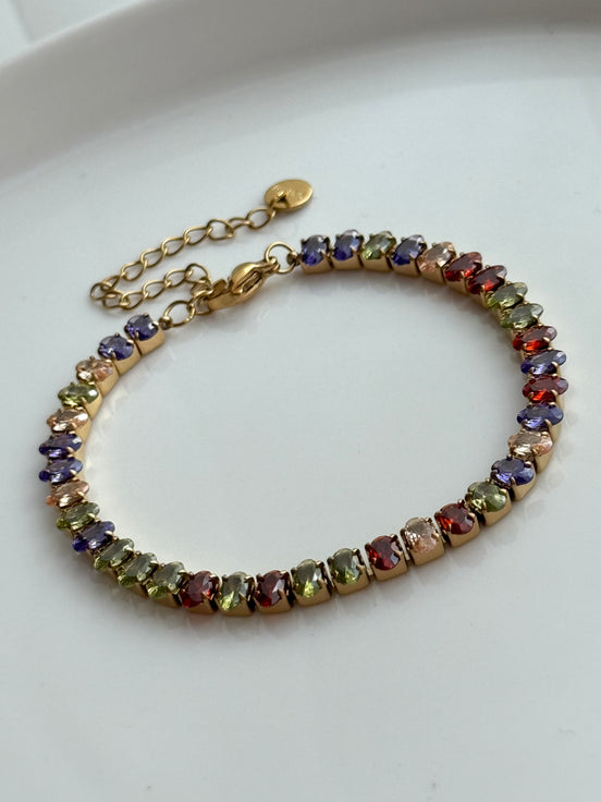 PULSERA TENNIS OVAL COLORES