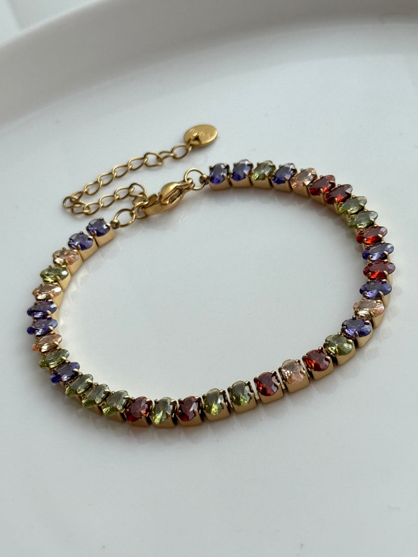 PULSERA TENNIS OVAL COLORES
