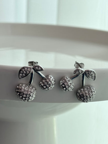 ARETE CEREZA PLATEADO