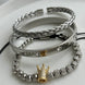 TRÍO DE PULSERAS CORONA DORADA