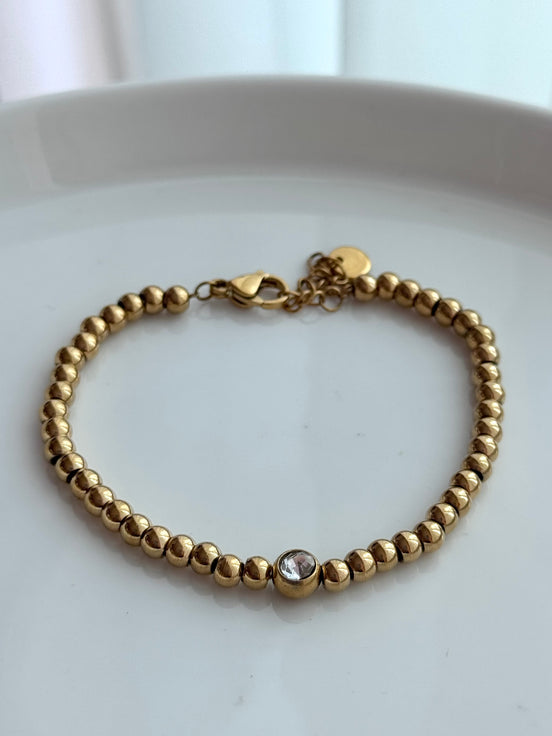 PULSERA BOLITAS CON CRISTAL