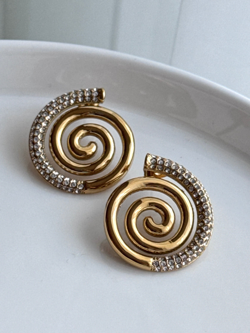 ARETE ESPIRAL CON CRISTAL BLANCO