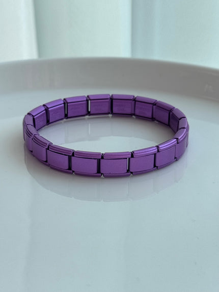 PULSERA ITALIANA MORADO MATE