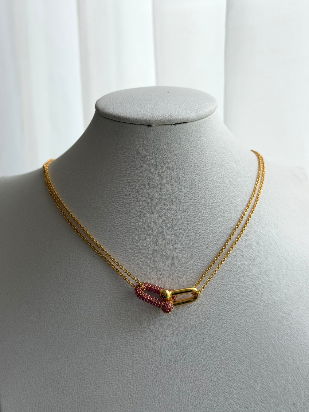 COLLAR ESLABÓN ROSA