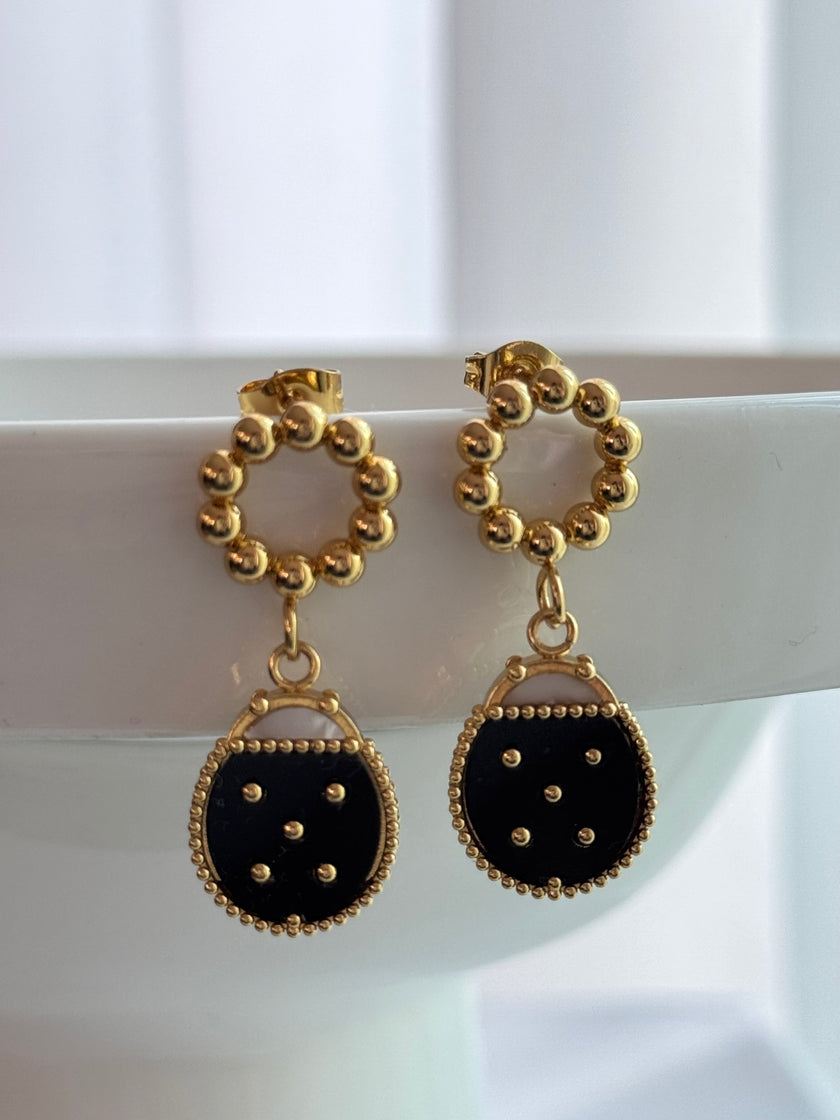 ARETE MARIQUITA ALA CERRADA NEGRO