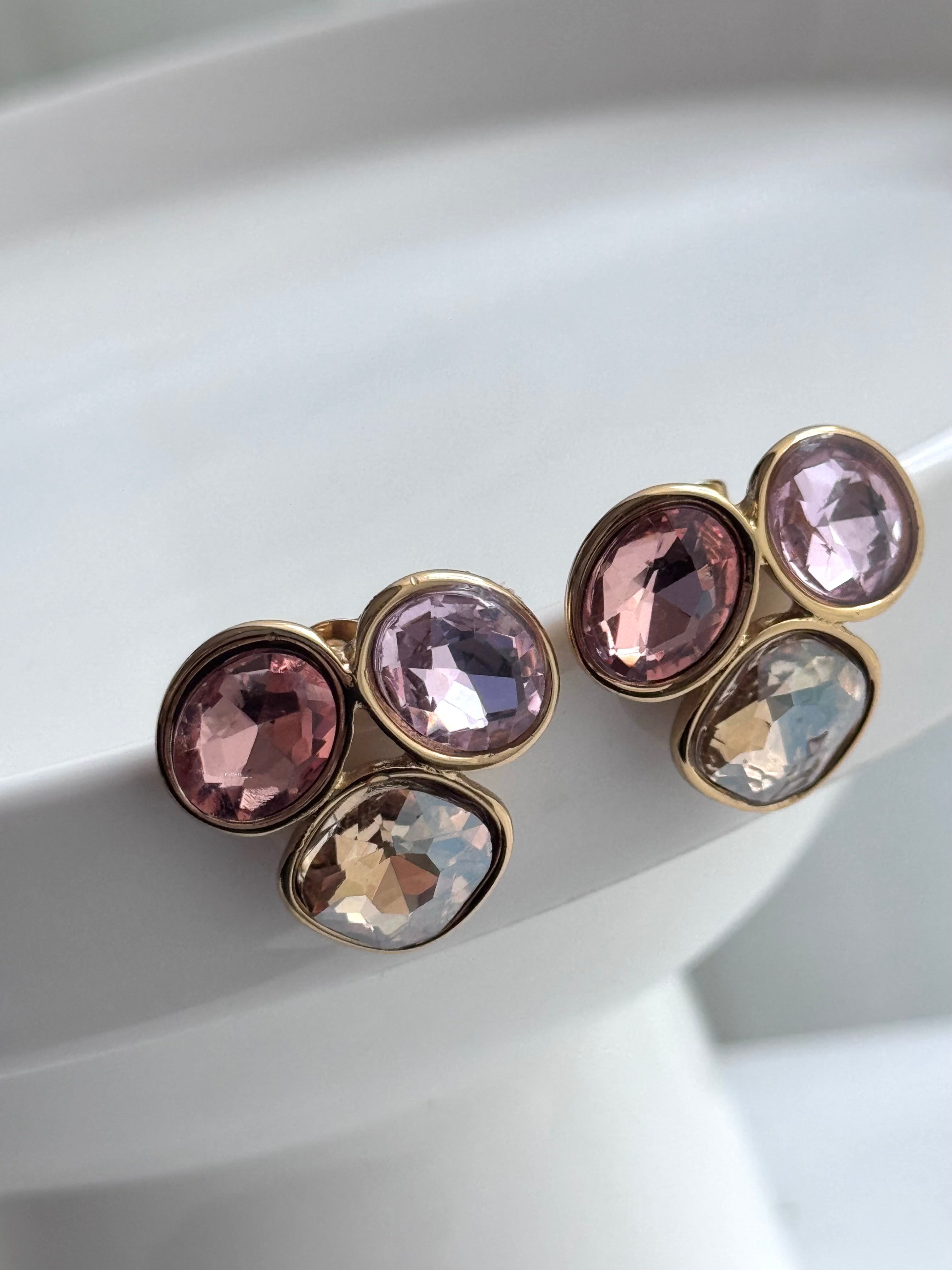 ARETES CRISTAL ROSA