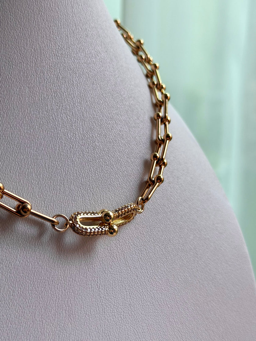 COLLAR ESLABONES CON CRISTAL
