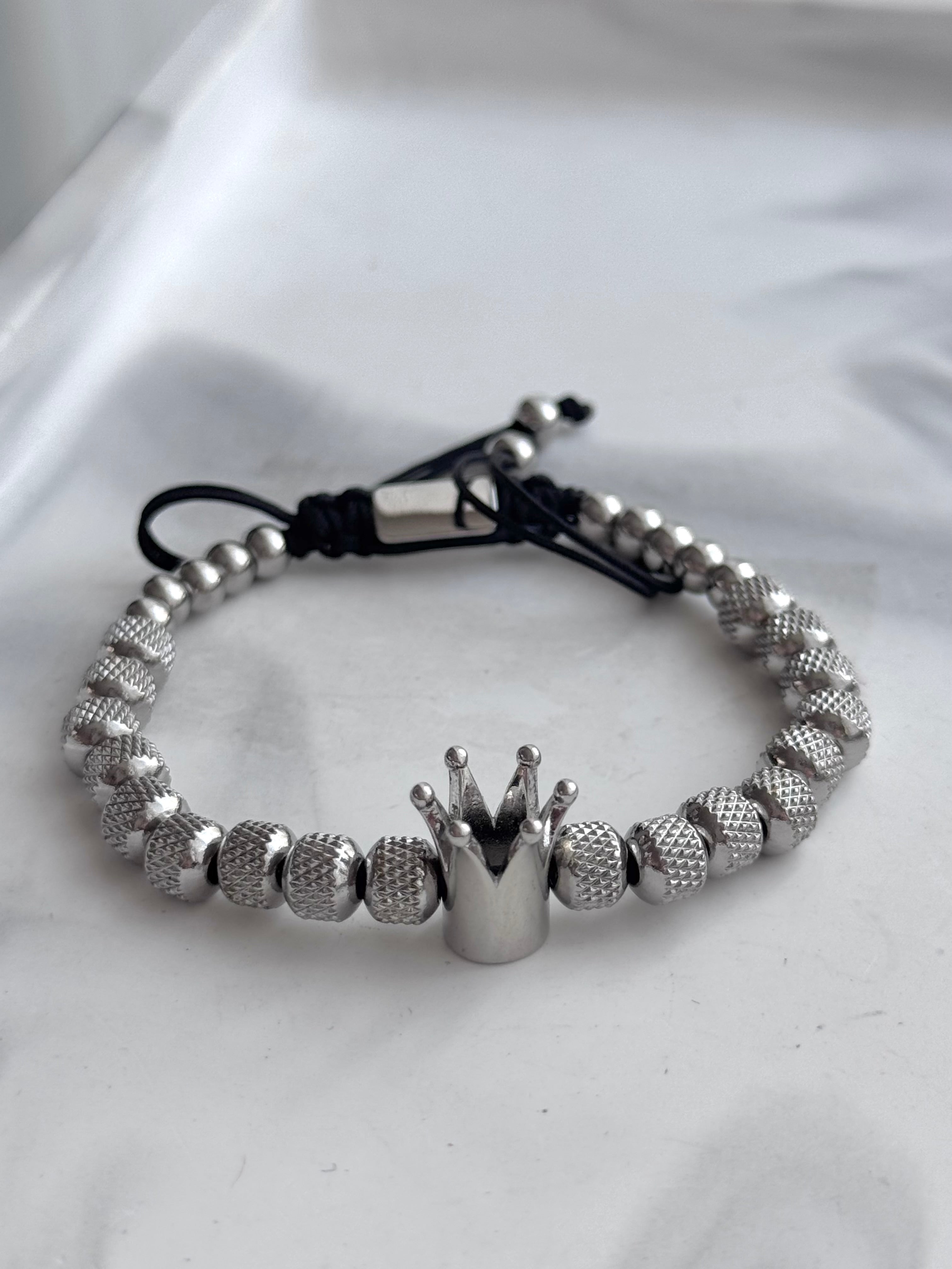 PULSERA CORONA PLATEADA