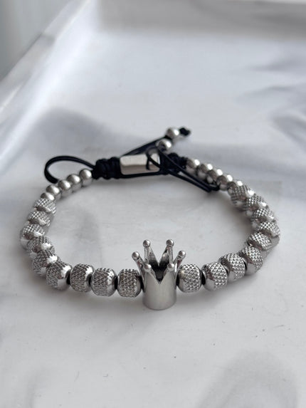 PULSERA CORONA PLATEADA