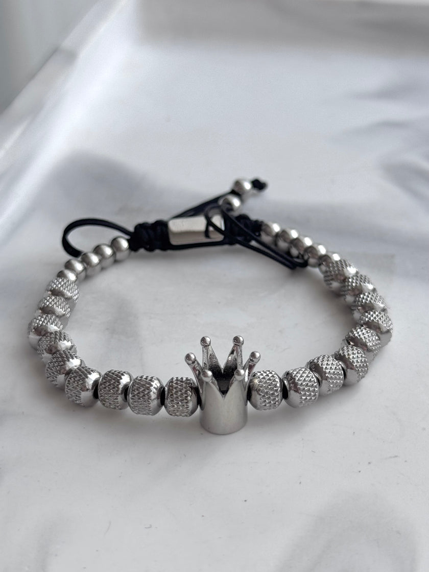 PULSERA CORONA PLATEADA