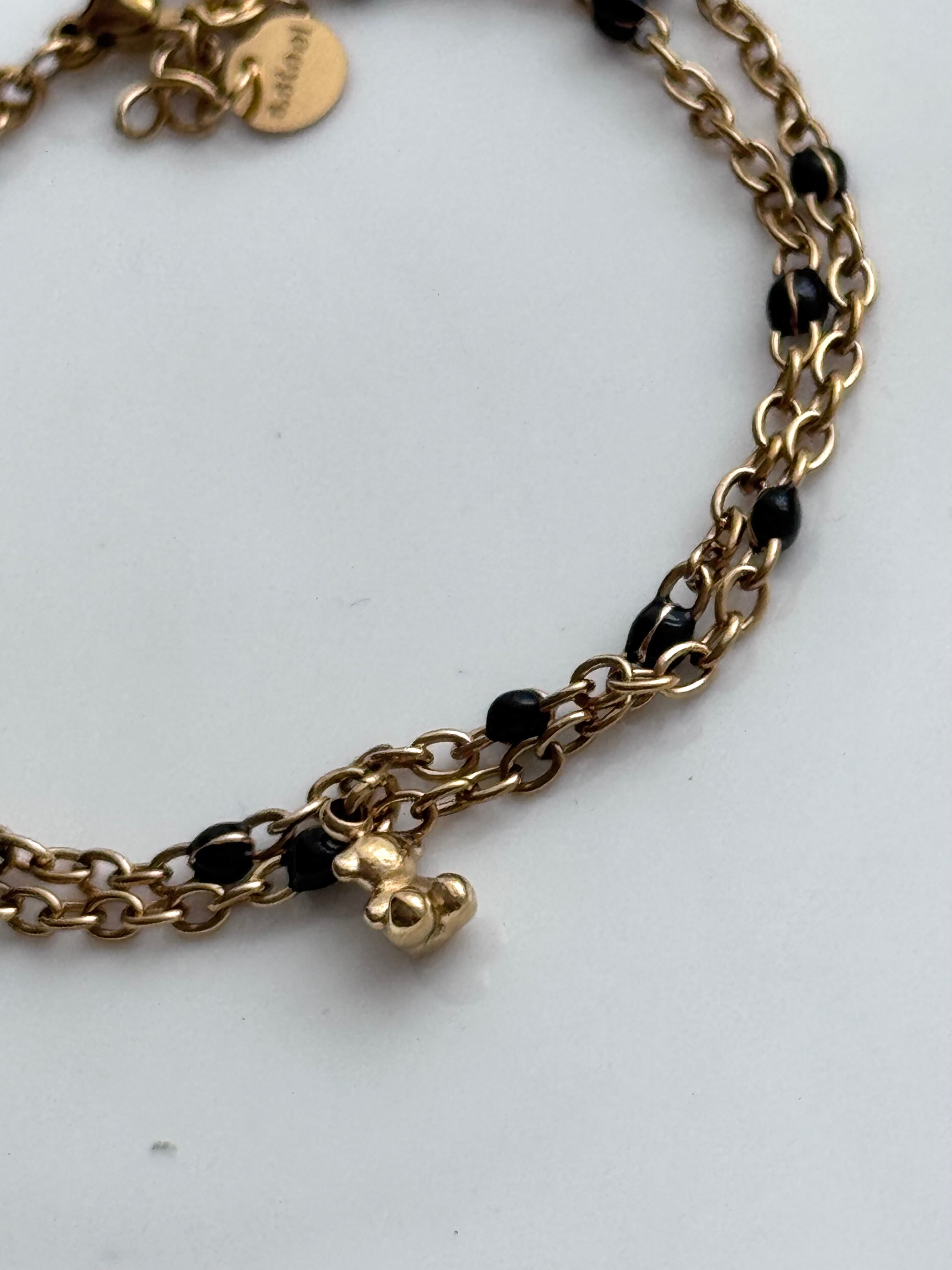 PULSERA DOBLE CADENA NEGRA