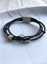 PULSERA TRENZADA CUBOS PLATEADA