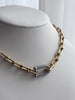 COLLAR ESLABÓN CON CRISTALES DORADO Y PLATEADO