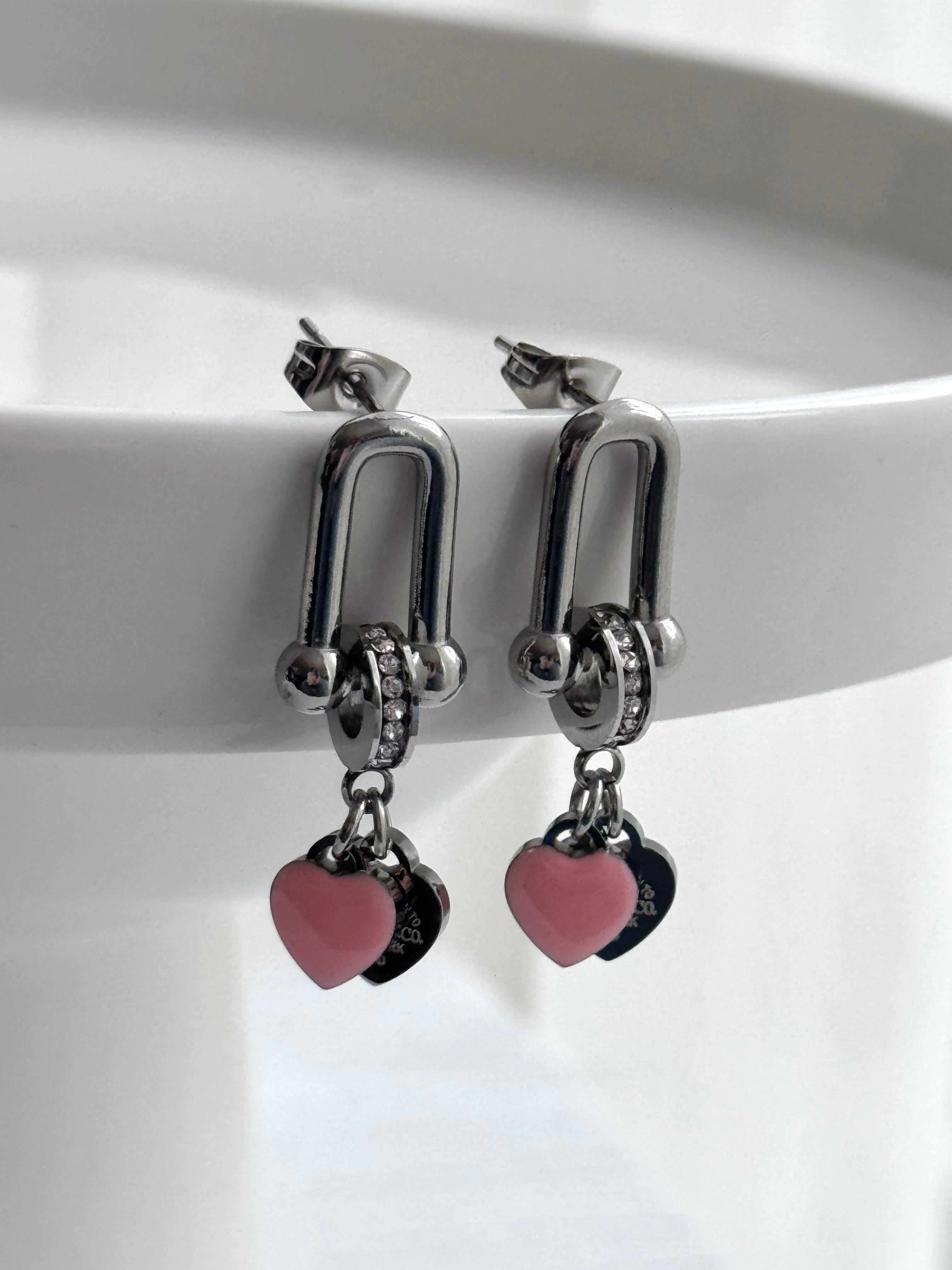 ARETE ESLABÓN CORAZON ROSA