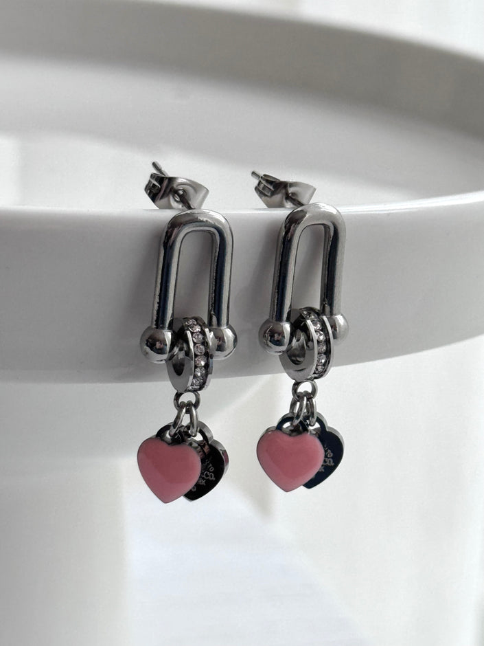 ARETE ESLABÓN CORAZON ROSA