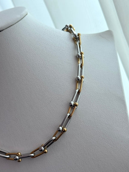 COLLAR ESLABÓN BICOLOR