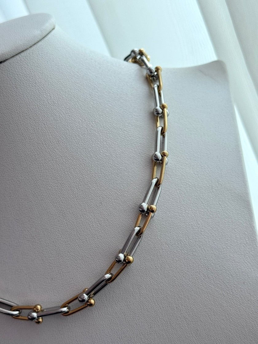 COLLAR ESLABÓN BICOLOR