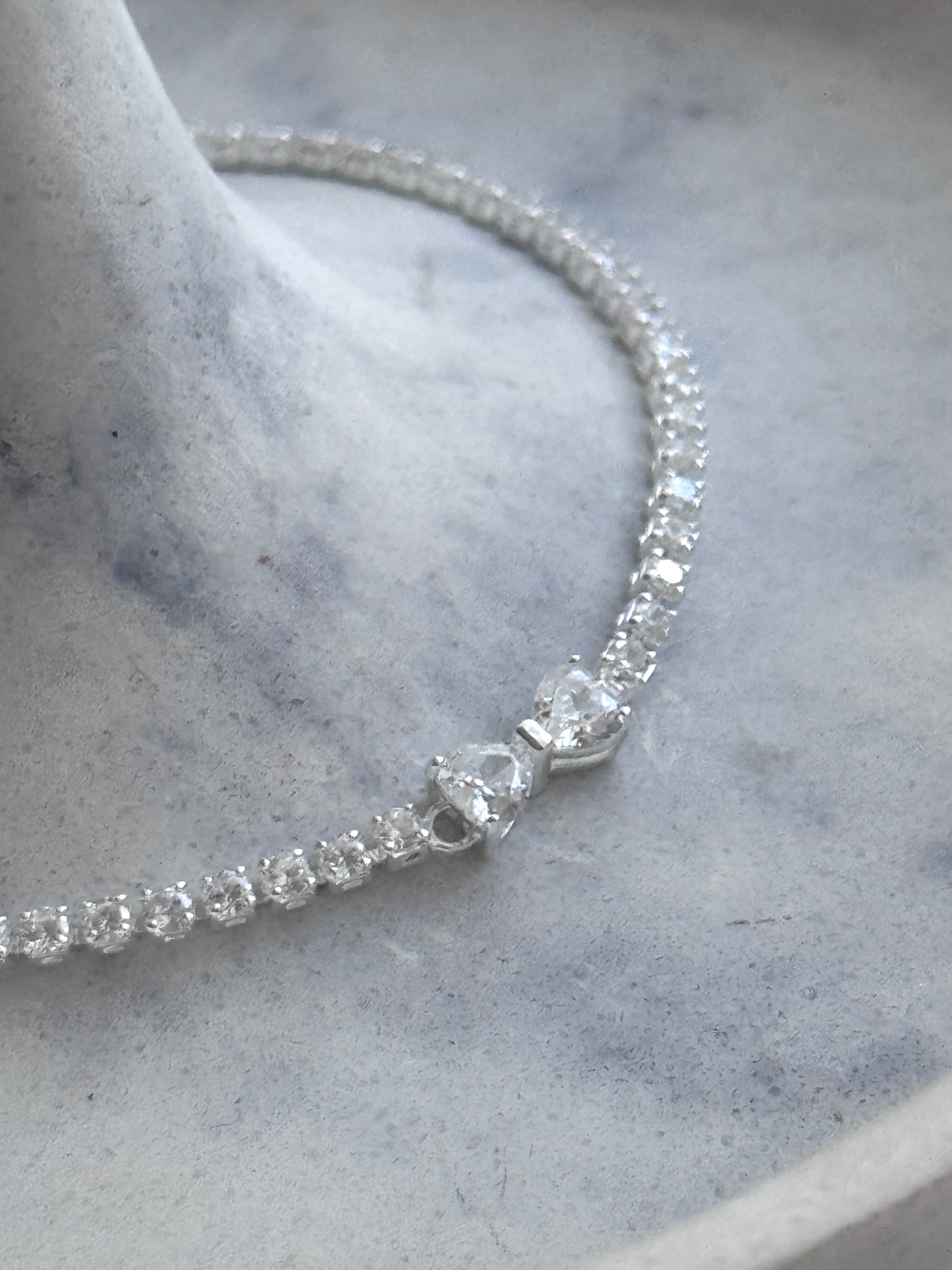 PULSERA MOÑO DE CRISTAL BLANCO