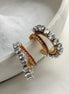 ARETE DOBLE CON CRISTAL ROSA