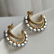 ARETE DOBLE CON CRISTAL BLANCO